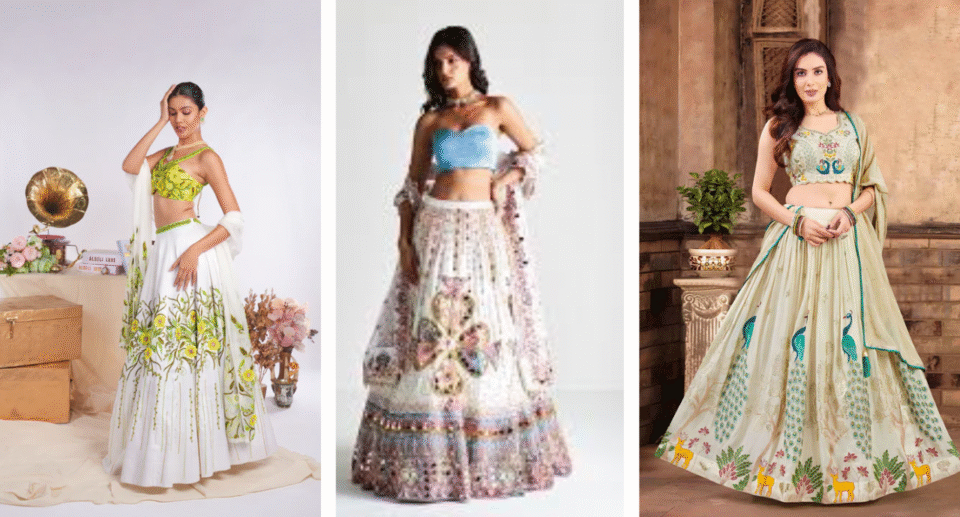 Pastels to Prints Albeli Luxe Lehengas